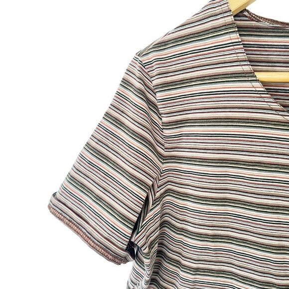 Solar Lasania Brown Shades Striped Short Sleeve T-Shirt - Picture 3 of 6